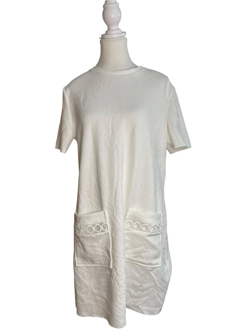 Zara Suede Shift Dress Tunic Dress White